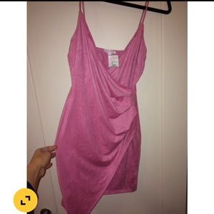 Suede pink dress